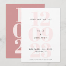 Modern Date Number Typografy Dusty Pink