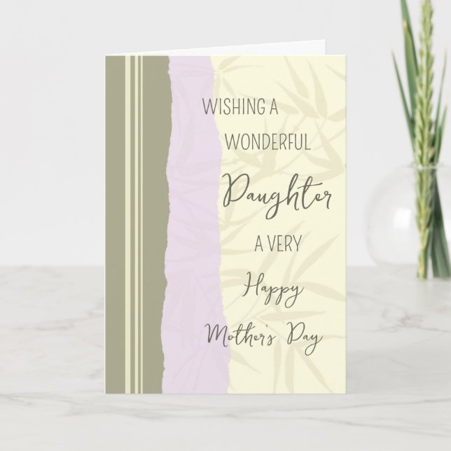 Modern Daughter Happy Mother Day Karte (Vorderseite)