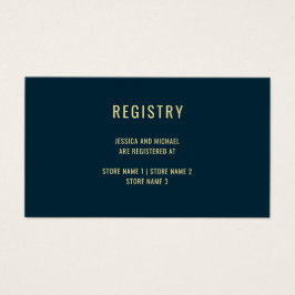 Modern Deep Blue Simple Wedding Registry Card