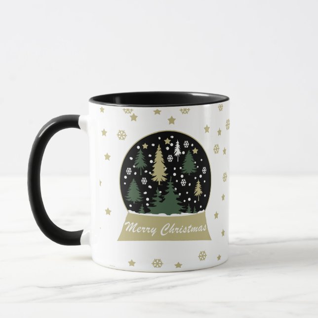 modern dekorierte Schneeglobe Tasse (Links)