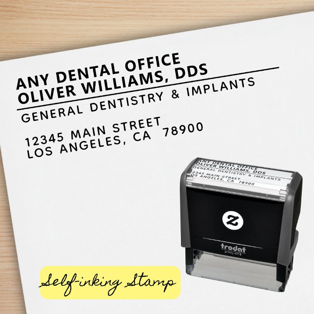 Modern Dental Office Dentist Return Address Permastempel (Von Creator hochgeladen)