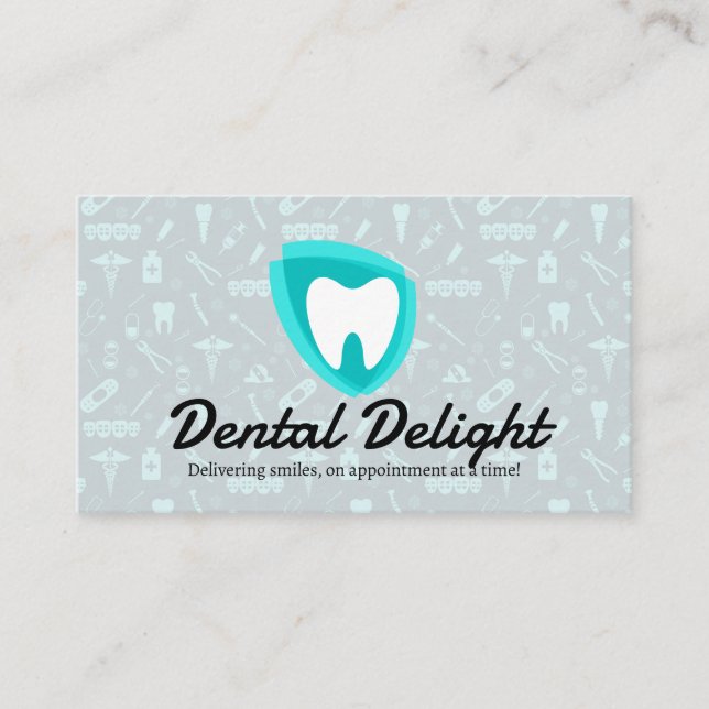 Modern Dentis Logo | Zahnarztmuster Visitenkarte (Vorderseite)