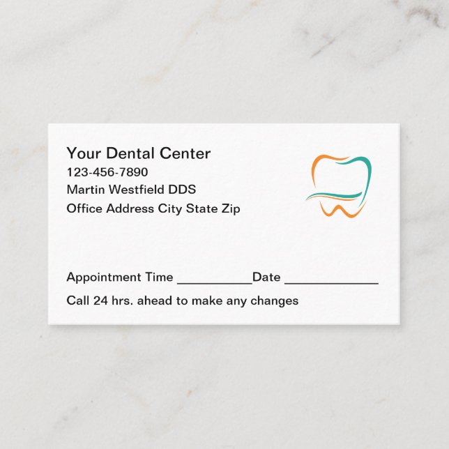 Modern Dentist Office Appointment Cards New Terminkarte (Vorderseite)