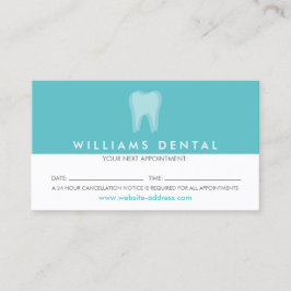 Modern Dentist Tooth Logo auf der Aqua-Ernennung Visitenkarte