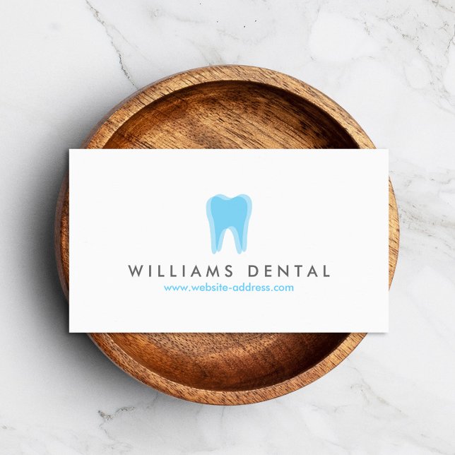 Modern Dentist Tooth Logo auf Weiß Visitenkarte (Von Creator hochgeladen)