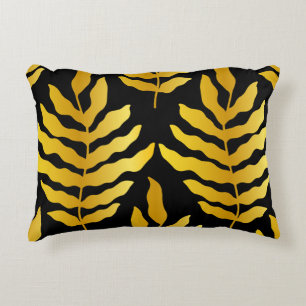 Modern design with leaves. Tropical leaves of gold Dekokissen