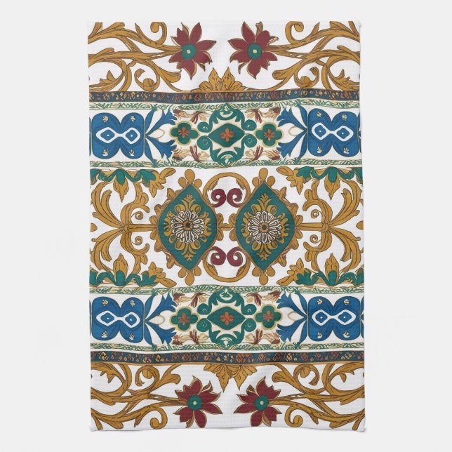 Modern designed inspired Serbian ethnic seamless 4 Geschirrtuch (Vertikal)