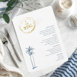 Modern Destination Wedding Menu Card Menükarte