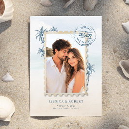 Modern Destination Wedding Photo Save The Date Einladung