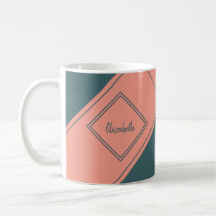 Modern Diagonal Simple Geometric Diamond Kaffeetasse