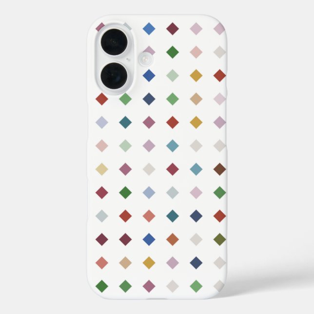 Modern Diamond Geometric Muster iPhone 16 Hülle (Rückseite)