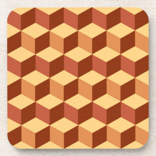 Modern diamond grid - tan, brown and rust untersetzer