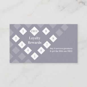 Modern Diamond Heart Loyalty Rewards von Grau Lila Visitenkarte