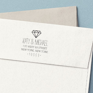 Modern Diamond Return Address Stamp Permastempel