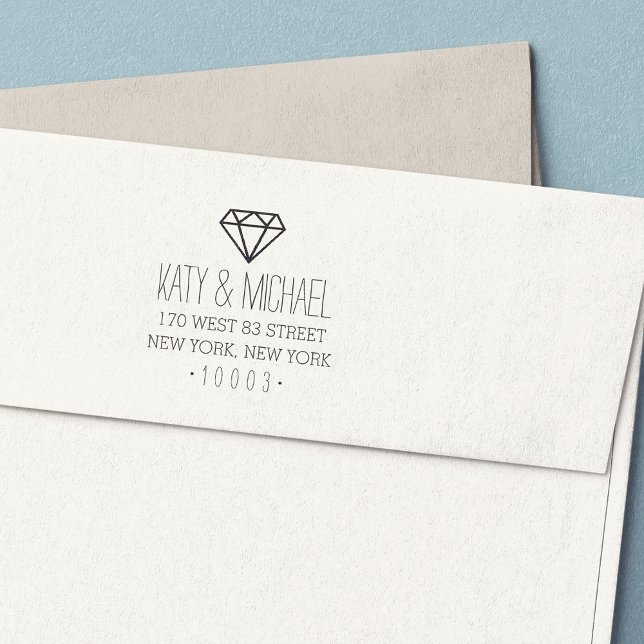 Modern Diamond Return Address Stamp Permastempel (Von Creator hochgeladen)