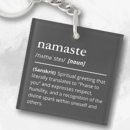 Modern Dicitonary Namaste Yoga Spirituelle Schwarz Schlüsselanhänger