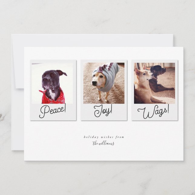 Modern Dog Foto Collage Peace Jos Wags Weihnachten (Vorderseite)
