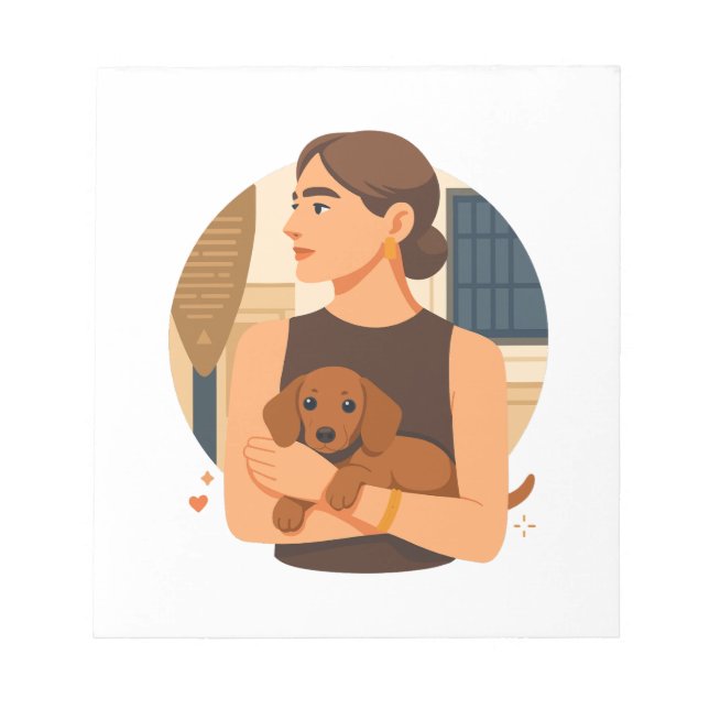 Modern Dog Mom Aesthetic With Cute Puppy Notizblock (Vorderseite)