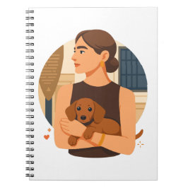 Modern Dog Mom Aesthetic With Cute Puppy Notizblock