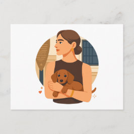 Modern Dog Mom Aesthetic With Cute Puppy Postkarte