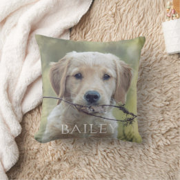 Modern Dog Personalized 2 Photo Throw Pillow Kissen