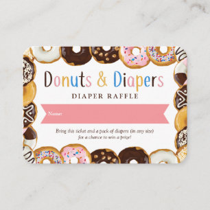 Modern Donuts & Diapers Baby Shower Sprinkl Raffle Begleitkarte