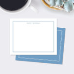 Modern Double Border Light Blue Stationery Mitteilungskarte<br><div class="desc">This design features a thin double border with space for a name/text at the top. Click the customize button if you would like to adjust the design elements and/or further modify the text! Variations of this design, additional colors, as well as coordinating products are available in our shop, zazzle.com/store/doodlelulu. Contact...</div>