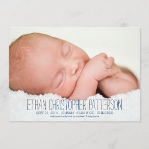 Modern Dream Deux Photo Baby Boy Faire-part de nai