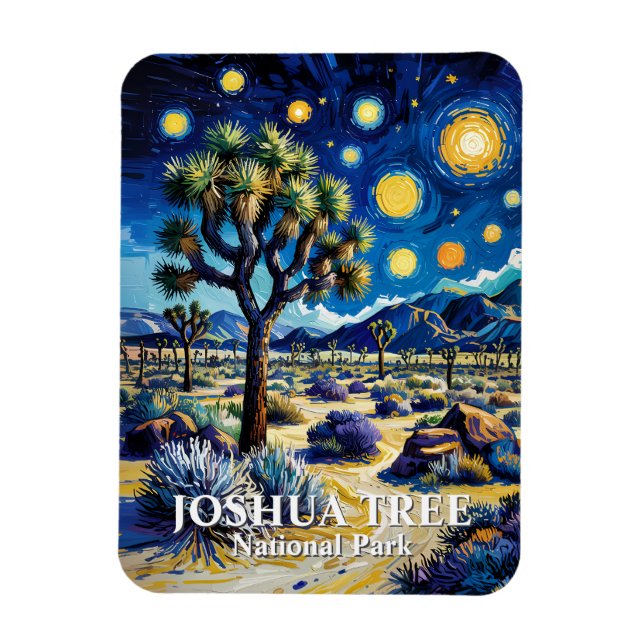Modern Dreamlike Joshua Tree Mojave Desert Hiking Magnet (Vertikal)