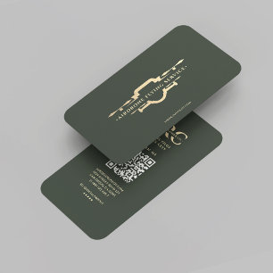 Modern Drone Pilot Gold Green Monogram Visitenkarte
