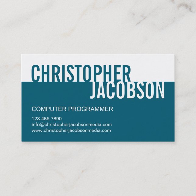 Modern Duotone Business Card - Aquamarin Visitenkarte (Vorderseite)