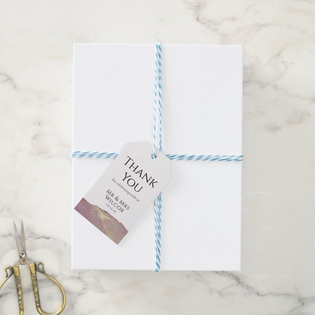Modern Dusky Pink Wedding Vielen Dank für Ihre Ges Geschenkanhänger (Mit Garn)