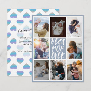 Modern Dusty Blue 8 Foto Collage Beste Mama je