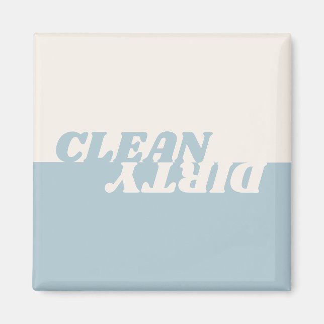 Modern dusty blue beige clean dirty dishwasher magnet (Vorne)