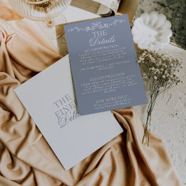 Modern Dusty Blue Boho Floral Wedding Details Begleitkarte