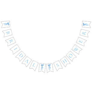 Modern Dusty Blue Bow Brautparty Bunting Banner