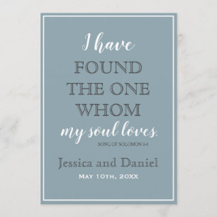 Modern Dusty Blue Charcoal Gray Wedding Einladung