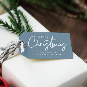 Modern Dusty Blue Christmas Geschenkanhänger