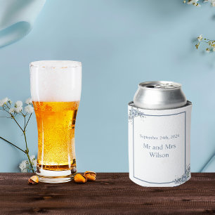 Modern Dusty Blue Floral Dosenkühler