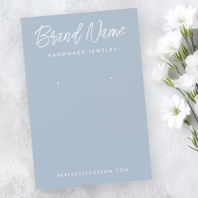 Modern dusty Blue Ohrring (Modern dusty blue earring display card)