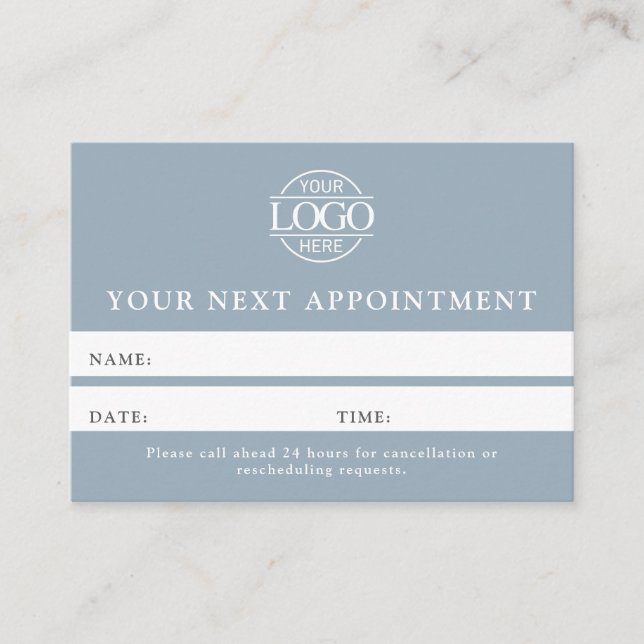 Modern Dusty Blue Professional Simple Reminder Terminkarte (Vorderseite)