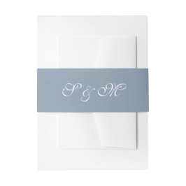 Modern Dusty Blue Wedding Einladungsbanderole