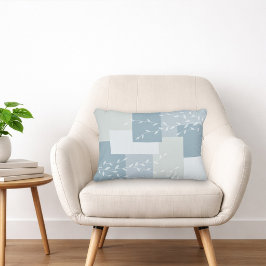 Modern Dusty Blue White Botanical Accent Pillow Dekokissen