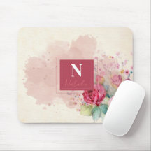 Modern dusty floral l Elegant border burgandy pink
