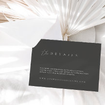 Modern Dusty Gray Wedding Details Enclosure Card