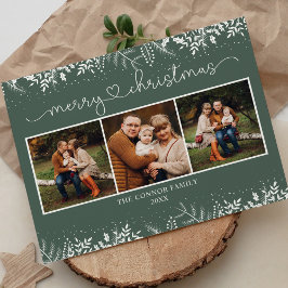 Modern Dusty Green Calligraphy Frohe Weihnachten Postkarte