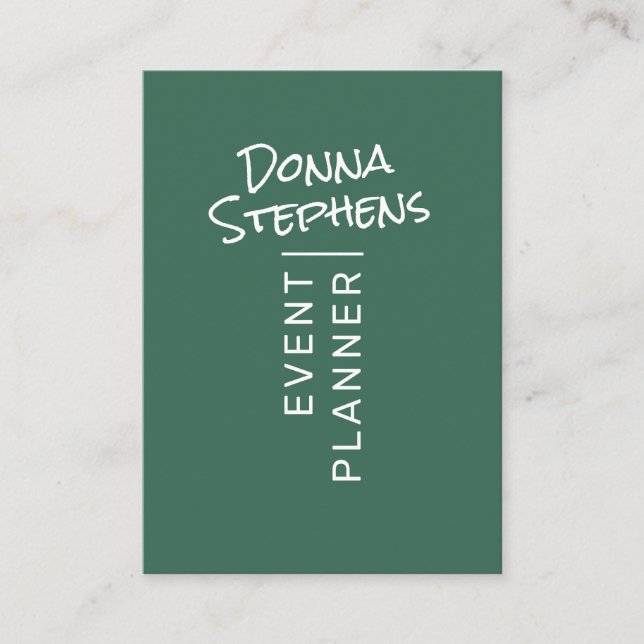 Modern Dusty Green Simple Hand Letted Minimalistis Visitenkarte (Vorderseite)