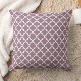 Modern Dusty Pflaume marokkanisches Quatrefolienmu Kissen