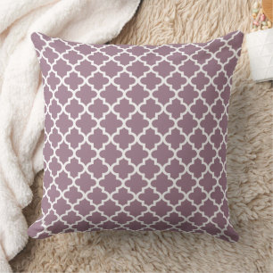 Modern Dusty Pflaume marokkanisches Quatrefolienmu Kissen