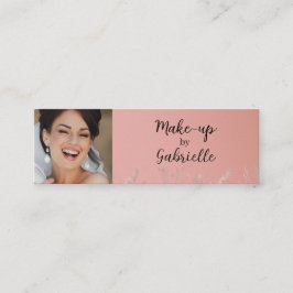 Modern Dusty Rose Botanical Photo Script QR Code Telefonnummerkarte